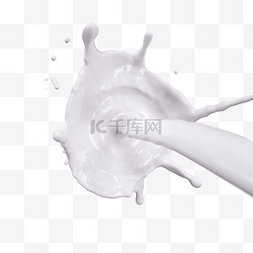倾倒的牛奶液体3d元素