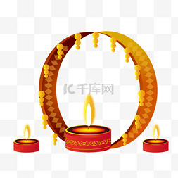 karwa chauth几何纹圆圈红烛灯
