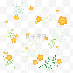 春季唯美鹅黄色花纹底纹