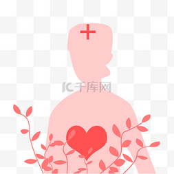 女神节剪影图片_粉色唯美女神节护士