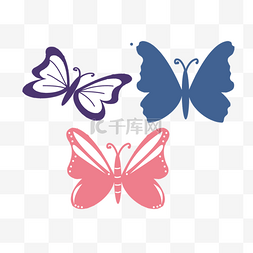 彩蝶图案图片_svg卡通彩色蝴蝶装饰图案