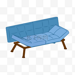软垫沙发图片_蓝色软垫沙发