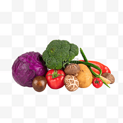 香菇西蓝花图片_新鲜绿色健康蔬菜