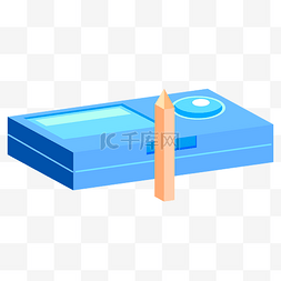 蓝色铅笔盒图片_学习用品铅笔盒
