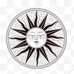 圆图腾圆图片_纹身太阳月亮