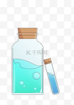 化学实验用品插画图片_化学实验烧杯插画