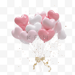 白色520图片_清新粉色爱心气球
