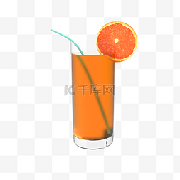 橙汁一杯饮料免抠素材
