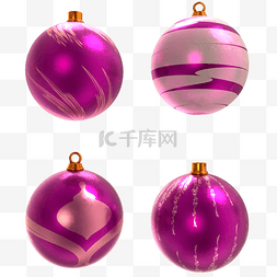 紫色派对圣诞装饰球