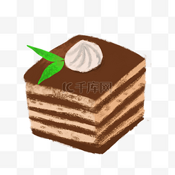 好吃的图片_写实提拉米苏小蛋糕PNG免抠