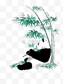 熊猫吃竹子png图片_熊猫吃竹子