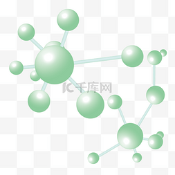 星空透视科技光效图片_绿色生物科技分子