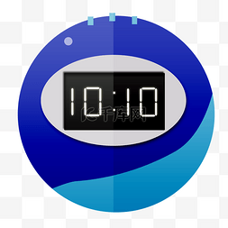 钟表白色钟表图片_创意蓝色钟表插画