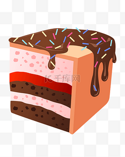 小甜点矢量图片_矢量巧克力水果蛋糕