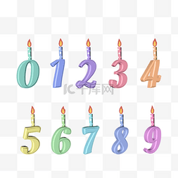 可爱生日蜡烛数字