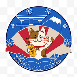 日本招财猫旅游背景