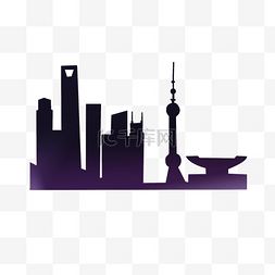 著名地标城市剪影图片_各著名城市地标剪影上海