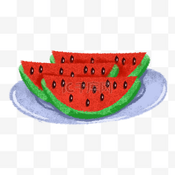 盘子里的水果图片_放在盘子里的卡通西瓜