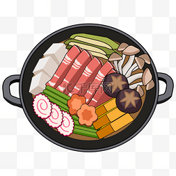 各种食材的日本美食日本sukiyaki