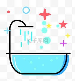 mbe蓝色卡通浴缸