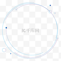 蓝色简约科技圆环边框