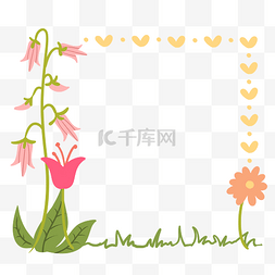 红色卡通花朵图片_漂亮的小雏菊花朵边框