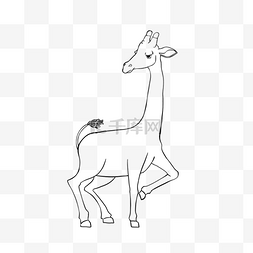 giraffe clipart black and white 线稿长颈