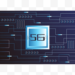 5g背景图片_方形5G芯片