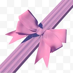 彩带的装饰图片_粉红色的蝴蝶结