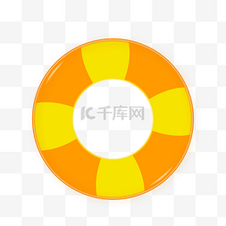 夏天橙黄色游泳圈