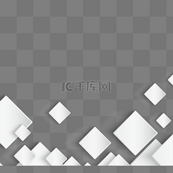 方形几何边框图片_立体白色简约几何正方形边框