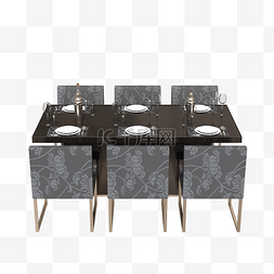 桌椅组合图片_现代餐厅桌椅组合