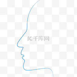 侧脸图片_科技侧脸线描轮廓