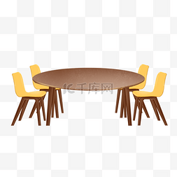 圆形仿真实木餐桌
