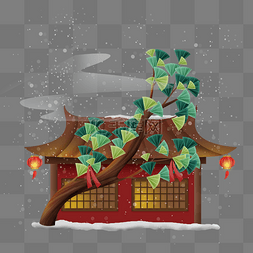 雪天房屋图片_春节雪天古代房屋