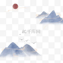 素色中国风图片_素色山水风景