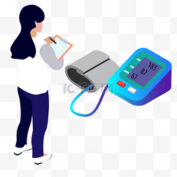 医疗记录图片_记录血压的护士