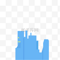 楼盘高楼大厦图片_蓝色的城市楼盘免抠图