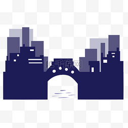 城市标志建筑剪影