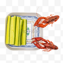 黄龙虾图片_黄瓜条和龙虾