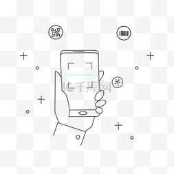 二维码图片_手绘线条手机扫码