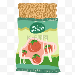 面条的图片_一包番茄味干脆面插画