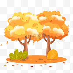 秋天枫树金色落叶素材