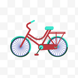 彩色的自行车图片_红色的自行车