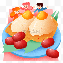 端午节蛋黄粽子插画