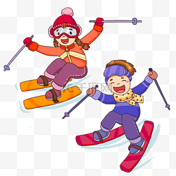 假日儿童滑雪