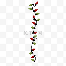 红绿手绘风格垂直弯曲黑线圣诞彩
