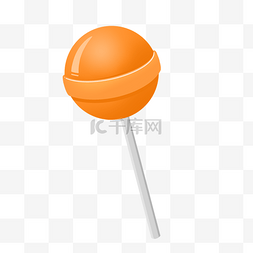 糖图片_橙色圆形棒棒糖