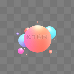 渐变球图片_C4D立体梦幻渐变漂浮球电商海报装