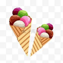 卡通手绘冰淇淋素材图